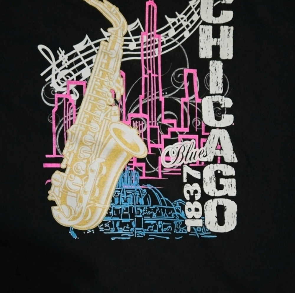 American Apparel Vintage  Blues Chicago Tee Bright 90s